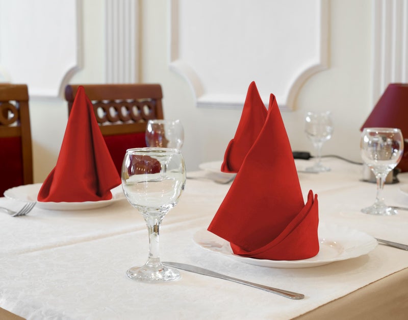 Utopia Kitchen Red Cloth Napkins [12 Pack, 18x18 Inch] Absorbent Cotton Blend Washable and Reusable for Dinner, Restaurant, Lunch, Wedding and Hotel - Image 2